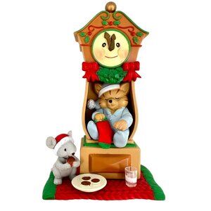 Westmar Christmas Grandfather Clock Cat Mouse Ornament Vintage 1997